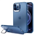 iPhone 12 Pro Max Hybrid Hülle mit Verstecktem Ständer - Blau / Durchsichtig