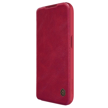 Nillkin Qin Pro iPhone 15 Pro Flip Hülle - Rot