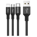 Baseus FuWang 3-in-1 Kabel - USB-C, Lightning, MicroUSB - Schwarz