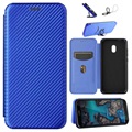 Nokia C1 Plus Flip Hülle - Karbonfaser (Offene Verpackung - Ausgezeichnet) - Blau