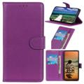 Nokia C2 2nd Edition Wallet Schutzhülle mit Magnetverschluss - Violett