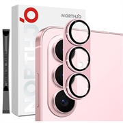 Samsung Galaxy S26 Northjo Vollständiger Schutz aus mattem Metall und gehärtetem Glas für das Kameraobjektiv - Rosa