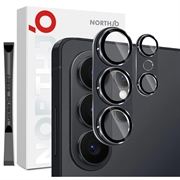 Samsung Galaxy S26 Ultra Northjo Vollständiger Schutz aus mattem Metall und gehärtetem Glas für das Kameraobjektiv - Schwarz