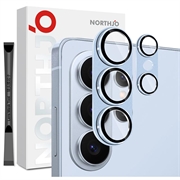 Samsung Galaxy S26 Ultra Northjo Voller Schutz aus mattem Metall und gehärtetem Glas Kamera-Objektivschutz - Blau