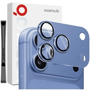 iPhone 18 Pro Max Northjo Voller Schutz aus mattem Metall und gehärtetem Glas Kamera-Objektivschutz - Blau