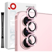 Samsung Galaxy S26 Northjo Strass-Kamera-Objektiv-Schutz-Set - Rosa
