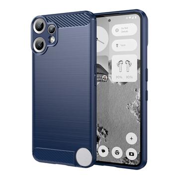 Nothing CMF Phone 2 Pro Gebürstete TPU Hülle - Karbonfaser - blau