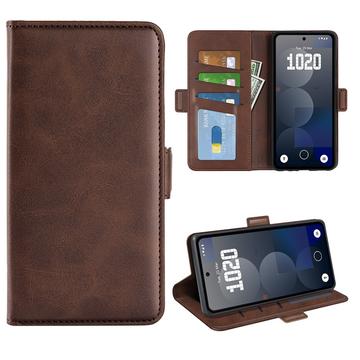 Nothing Phone (3a) Pro Wallet Hülle mit Magnetverschluss - Kalb Textur - Braun