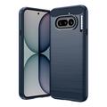 Nothing Phone (4a) Gebürstete TPU Hülle - Karbonfaser - blau