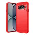 Nothing Phone (4a) Gebürstete TPU Hülle - Karbonfaser - rot