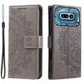 Nothing Phone (4a) Mandala-Wallet Hülle mit Handschlaufe - Grau