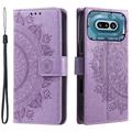 Nothing Phone (4a) Mandala-Wallet Hülle mit Handschlaufe - Lila