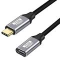 Nylon-geflochtenes USB-C-Verlängerungskabel - 3m, 10 Gbit/s, 4K - Schwarz