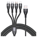 Nylon Geflochtenes Universal 4-in-1 USB Kabel - 66W, 2m - Schwarz