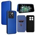 OnePlus 10T/Ace Pro Flip Hülle - Karbonfaser - Blau