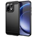 OnePlus 15 Gebürstete TPU Hülle - Karbonfaser - Schwarz