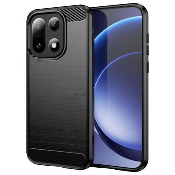 OnePlus 15 Gebürstete TPU Hülle - Karbonfaser - Schwarz