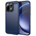 OnePlus 15 Gebürstete TPU Hülle - Karbonfaser - blau