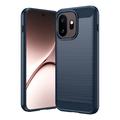 OnePlus 15T Gebürstete TPU Hülle - Karbonfaser - blau