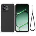 OnePlus N6 Liquid Silikonhülle mit Handschlaufe - Schwarz