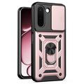 OnePlus N6x Drehring-Hybrid Hülle mit Kameraschutz - Roségold