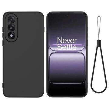 OnePlus Nord 5 Liquid Silikonhülle mit Handschlaufe - Schwarz