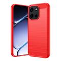 OnePlus Nord 6/Turbo 6/6V Gebürstete TPU Hülle - Karbonfaser - rot
