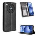 Oppo Find X8s Retro Wallet Schutzhülle mit Magnetverschluss - Schwarz