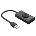 Orico SC2 Externe USB-Soundkarte mit Lautstärkeregler - Schwarz
