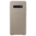 Samsung Galaxy S10+ Leder Cover EF-VG975LJEGWW - Grau