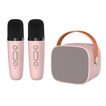 P2 Kinder Karaoke Bluetooth Lautsprecher mit 2 Mikrofonen - Rosa