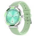 P61 - Elegante Smartwatch für Damen - Silber/Grün
