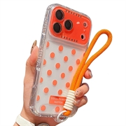 iPhone 17 Pro PC / TPU-Hülle mit Objektiv Film & Riemen - Polka Dot - Orange