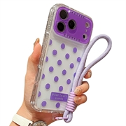 iPhone 17 Pro PC / TPU-Hülle mit Objektiv Film & Riemen - Polka Dot - lila