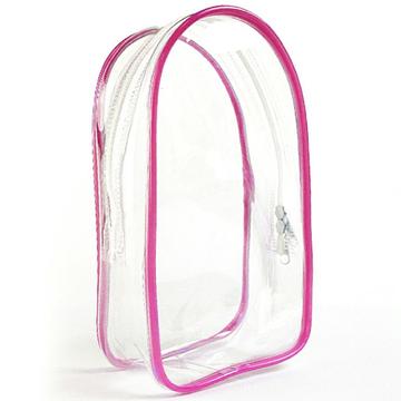 PVC-Aufbewahrungsbeutel mit Schlüsselanhänger für 17cm Labubu Plüsch- & Minifiguren - Hot Pink / Durchsichtig