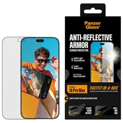 iPhone 18 Pro Max PanzerGlass Anti-Reflex m. FastFit In-A-Box Panzerglas - 9H - schwarzer Rand