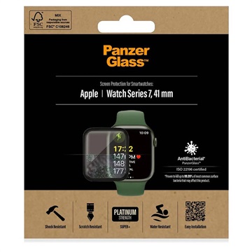 PanzerGlass AntiBacterial Apple Watch Series 9/8/7 Panzerglas - 41mm - Schwarz