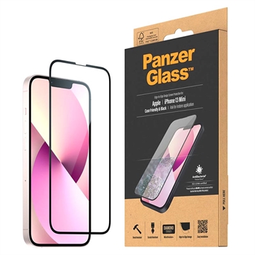 iPhone 13 Mini PanzerGlass AntiBacterial Panzerglas - Case Friendly - Schwarz Rand