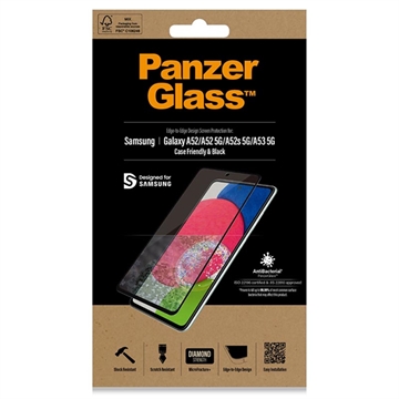 Samsung Galaxy A52 5G/A52s 5G/A53 5G PanzerGlass Case Friendly Panzerglas - Schwarz Rand