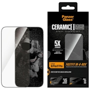iPhone 17 Pro/18 Pro PanzerGlass Ceramic II Ultra-Wide Fit mit FastFit In-A-Box Panzerglas - 9H - Schwarzer Rand