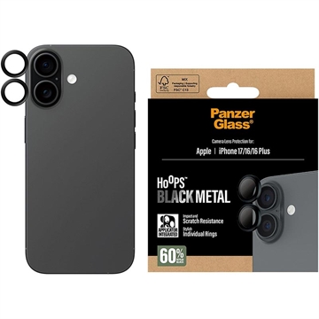 iPhone 17/16/16 Plus PanzerGlass Hoops Kamera Objektivschutz - Schwarz