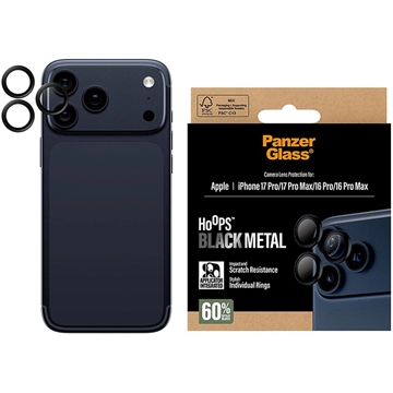 iPhone 17 Pro/17 Pro Max/16 Pro/16 Pro Max PanzerGlass Hoops Kamera Objektivschutz - Schwarz