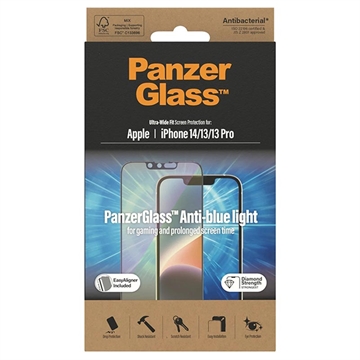 iPhone 13/13 Pro/14 PanzerGlass Ultra-Wide Fit Anti-Blue Light EasyAligner Panzerglas