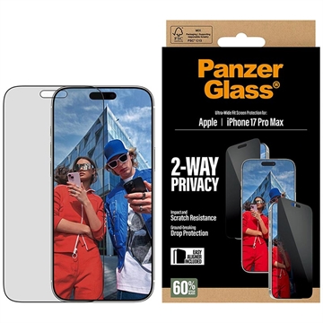iPhone 17 Pro Max PanzerGlass Ultra-Wide Fit EasyAligner 2-Way Privacy Panzerglas - 9H - Schwarzer Rand