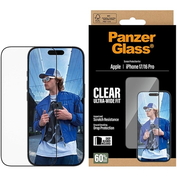 iPhone 17/16 Pro PanzerGlass Ultra-Wide Fit EasyAligner Panzerglas - Schwarzer Rand