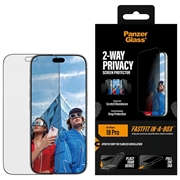iPhone 18 Pro PanzerGlass Ultra-Wide Fit mit FastFit In-A-Box 2-Way-Datenschutz-Panzerglas - 9H - schwarzer Rand