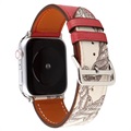Apple Watch Series 9/8/SE (2022)/7/SE/6/5/4/3/2/1 Pattern Lederarmband - 41mm/40mm/38mm - Rot