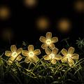 Pfirsichblütenlicht, 50 LEDs, 8 Modi, Solar-Lichterkette, Gartenweg, Hof-Dekorationslampe - Warmweiß