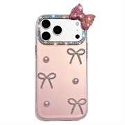 iPhone 18 Pro/17 Pro Hybridhülle mit Perlenschleife-Dekor - Rosa