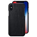 iPhone X Pierre Cardin Leder Beschichtet Cover - Schwarz